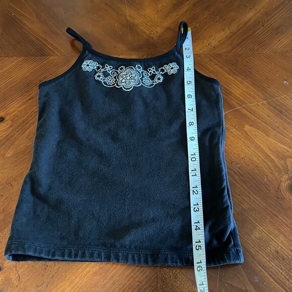 Faded Glory Girls S 6/6X Black Camisole Tank Top with Silver Embroidery Y2K - Picture 7 of 7